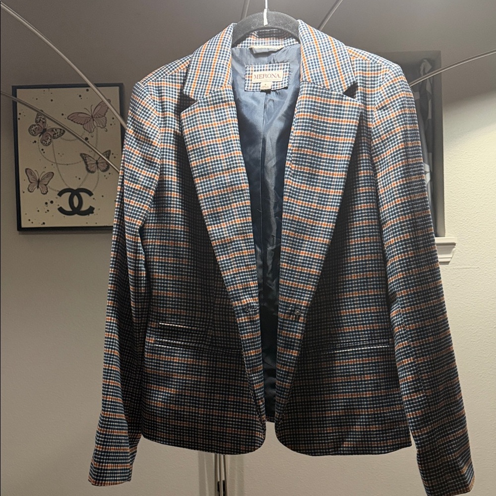 Merona Multicolor Plaid Blazer